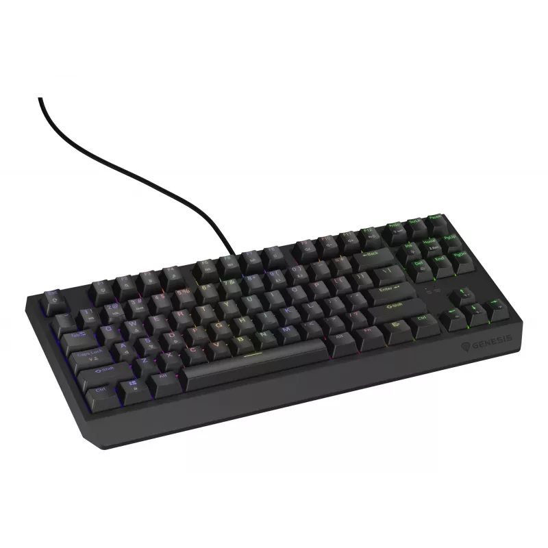 Mechanical gaming keyboard Genesis Thor 230 TKL — Tenkeyless, US QWERTY, Outemu Brown switches, RGB, 1000 Hz, USB