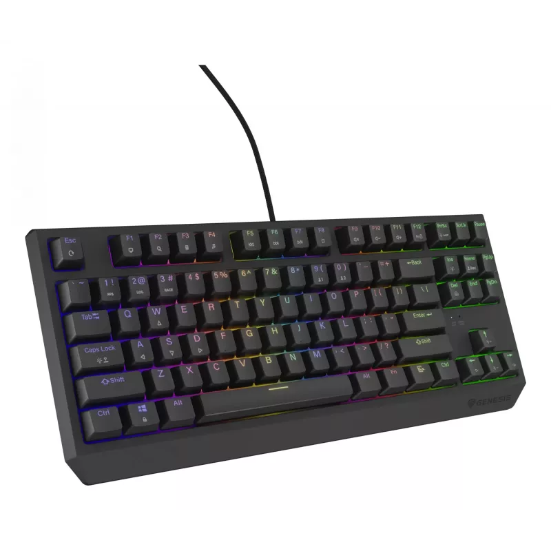 Mechanical gaming keyboard Genesis Thor 230 TKL — Tenkeyless, US QWERTY, Outemu Brown switches, RGB, 1000 Hz, USB