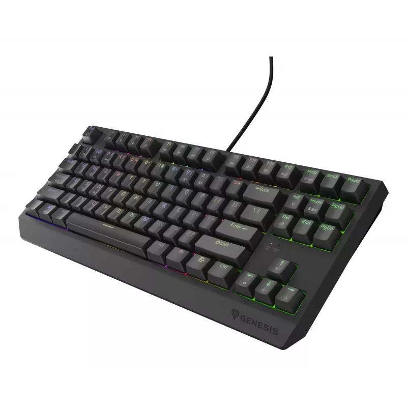 Mechanical gaming keyboard Genesis Thor 230 TKL — Tenkeyless, US QWERTY, Outemu Brown switches, RGB, 1000 Hz, USB