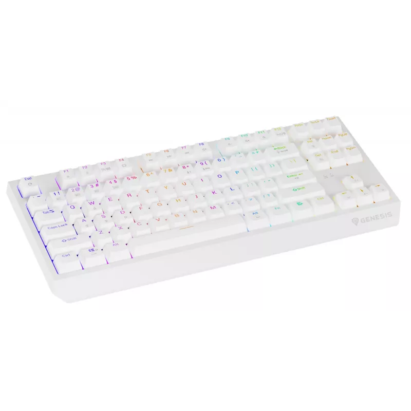 Tenkeyless gaming keyboard GENESIS Thor 230 TKL — USB, RF Wireless, Bluetooth, QWERTY, White