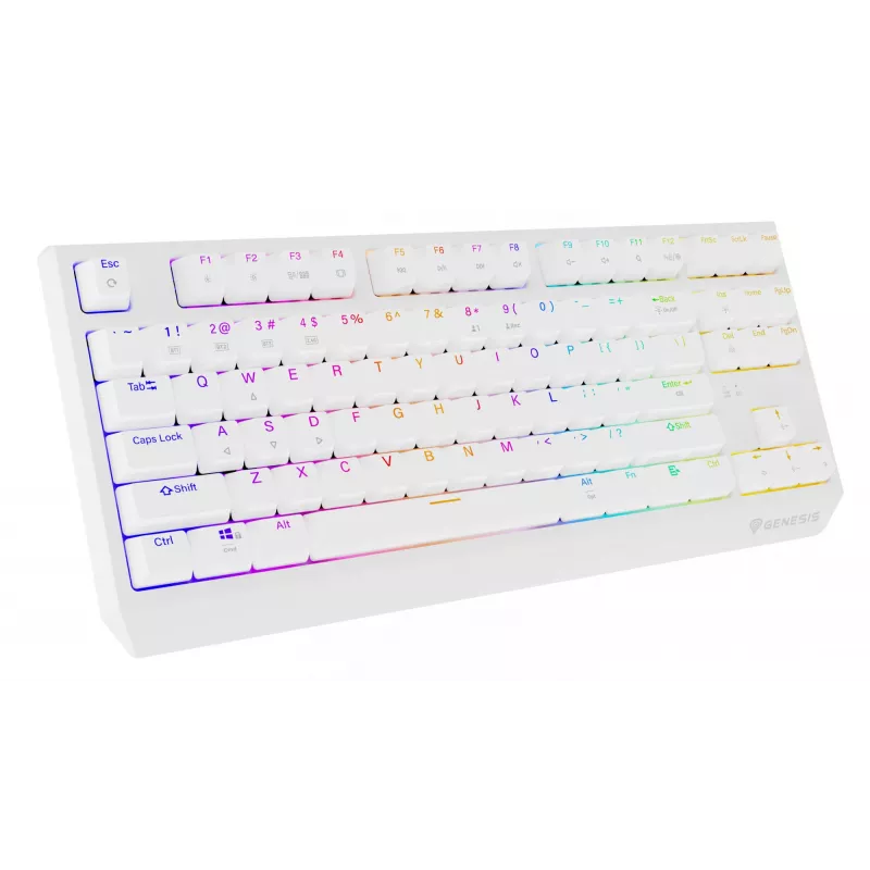 Tenkeyless gaming keyboard GENESIS Thor 230 TKL — USB, RF Wireless, Bluetooth, QWERTY, White