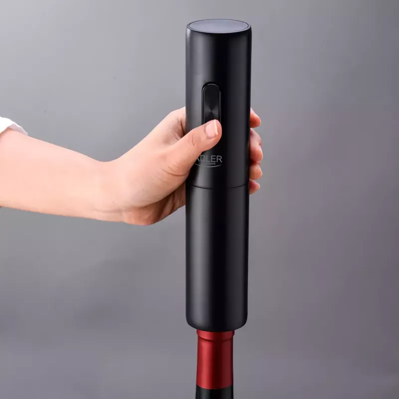 Electric wine opener Adler AD 4509 — cordless battery-operated bottle opener, black