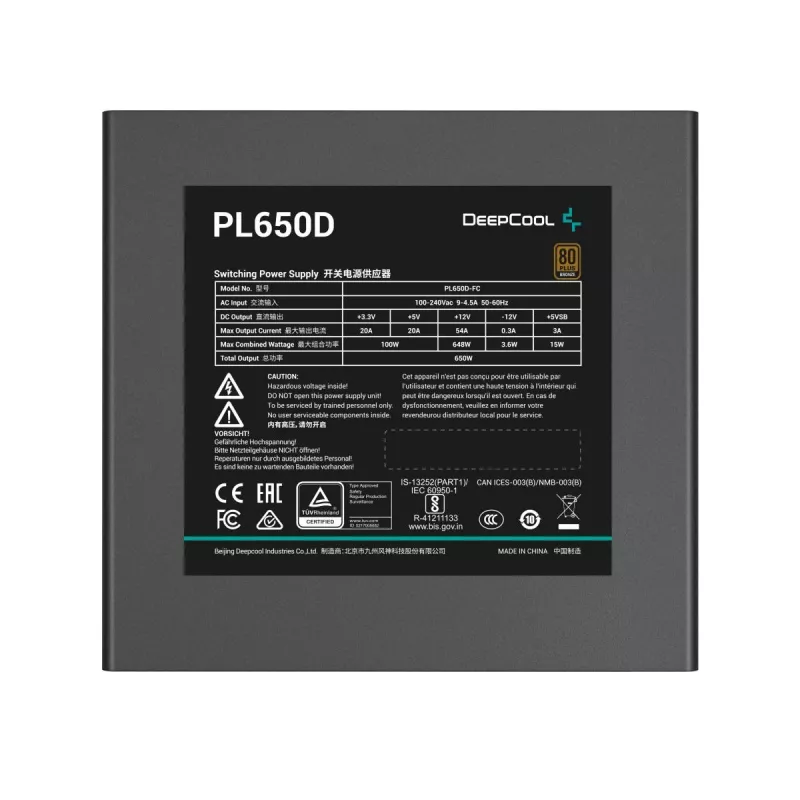 DEEPCOOL Pl650d Power Supply Unit 650 W 20+4 Pin ATX - Black