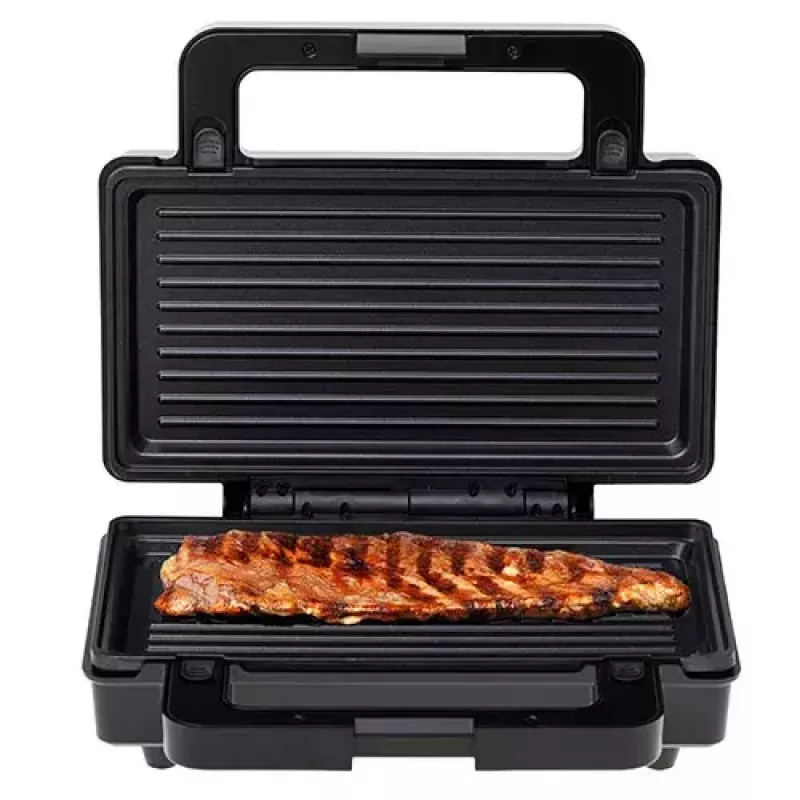 Sandwich maker Adler AD 3073 — 2-sandwich, 1400 W, silver/black, removable plates, vertical storage