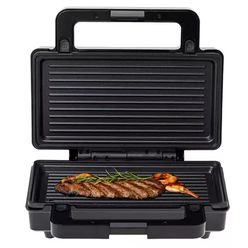 Sandwich maker Adler AD 3073 — 2-sandwich, 1400 W, silver/black, removable plates, vertical storage
