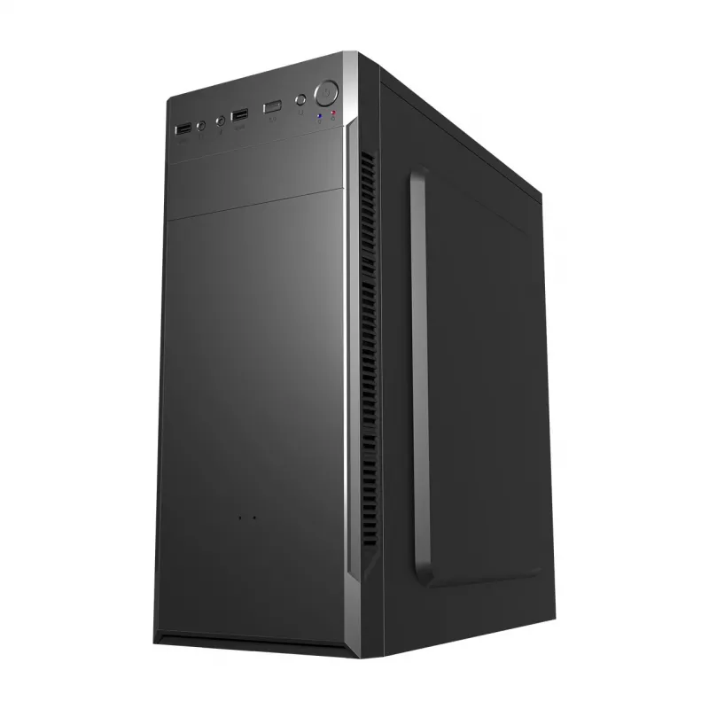 PC Case FSP CMT160 Midi Tower Black — supports ATX/µATX/ITX, 1×3.5 inch + 2×2.5 inch bays, 1×5.25 inch, USB 3.2 Gen1 Type-A, 173×370×410 mm