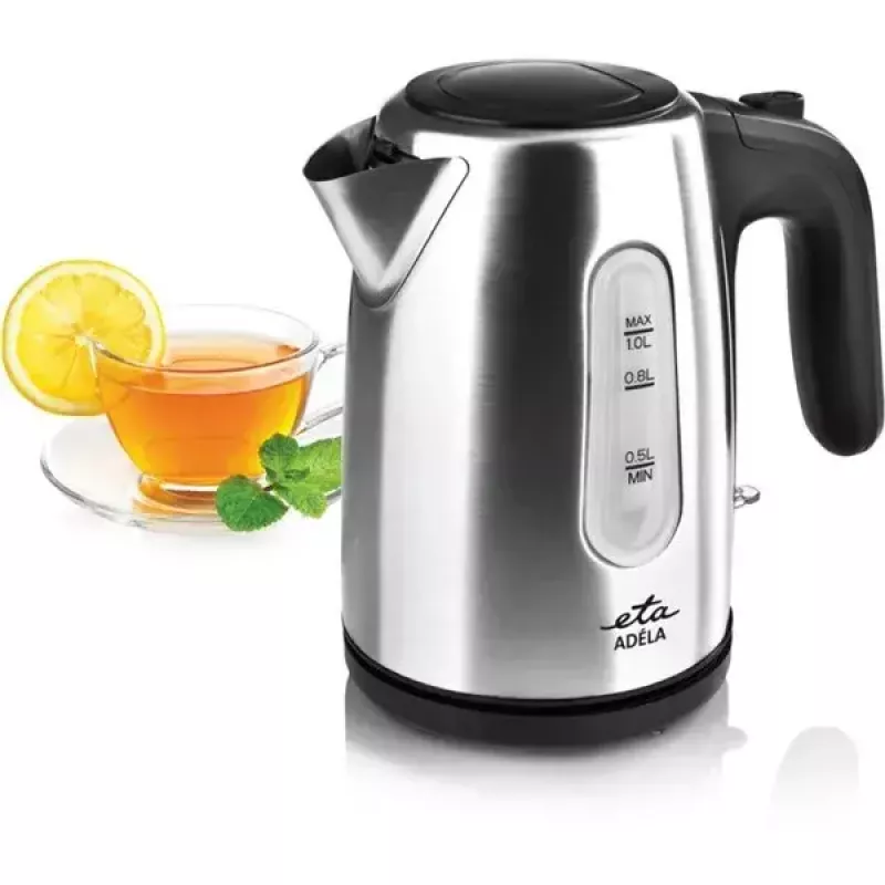 Electric kettle ETA ETA160490000 — 1 L, 1600 W, stainless steel, water level indicator