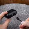 Protective leather case FIXED FIXLPM-999-BK for earbuds with MagSafe support, black