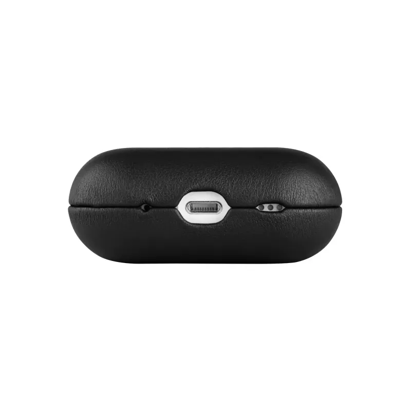 Protective leather case FIXED FIXLPM-999-BK for earbuds with MagSafe support, black