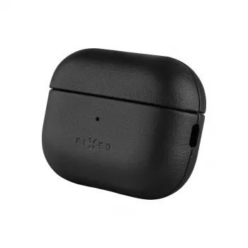 Protective leather case FIXED FIXLPM-999-BK for earbuds with MagSafe support, black
