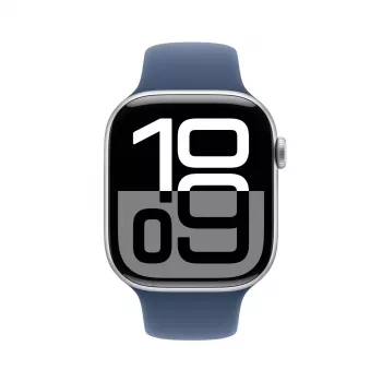 Smartwatch Apple Watch Series 10 GPS 46mm Silver Aluminium Case with Denim Sport Band - M/L