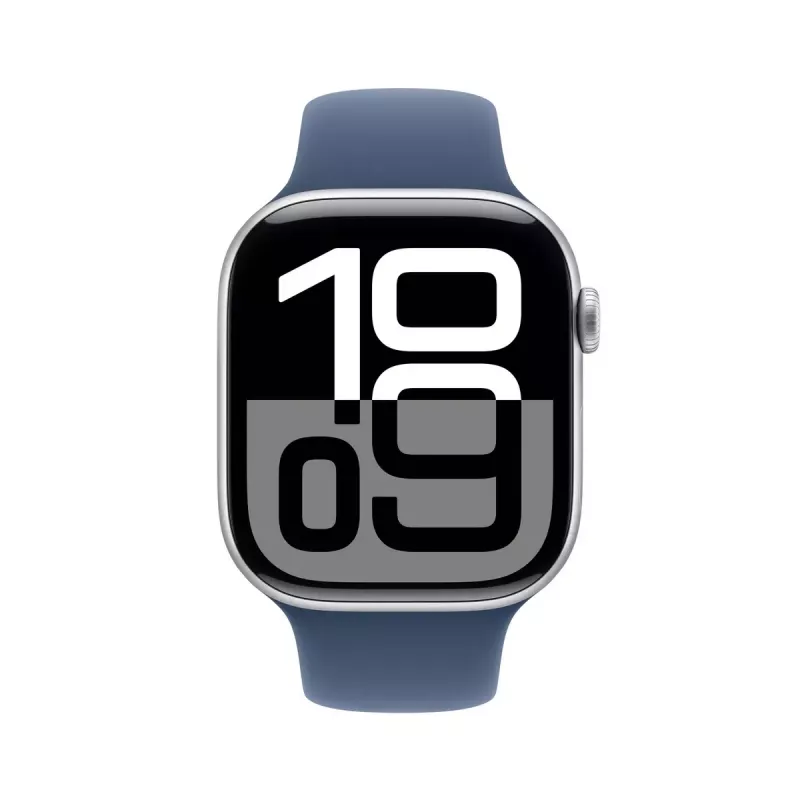 Smartwatch Apple Watch Series 10 GPS 46mm Silver Aluminium Case with Denim Sport Band - M/L