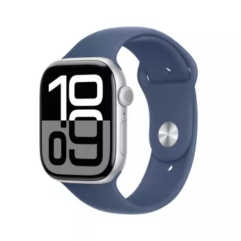 Smartwatch Apple Watch Series 10 GPS 46mm Silver Aluminium Case with Denim Sport Band - M/L