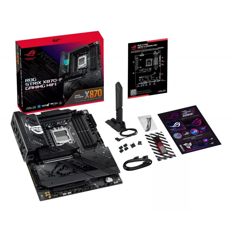 Motherboard ASUS ROG STRIX X870-F GAMING WIFI — AMD X870, Socket AM5, ATX, DDR5, 4x DIMM, Wi‑Fi 7, BT 5.4