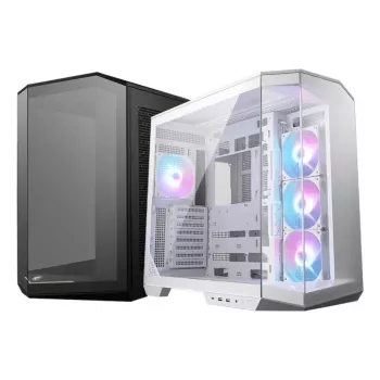 PC Case MSI MAG PANO 100R PZ Midi Tower White — ATX, 380 mm GPU, 166 mm CPU cooler, 8 expansion slots, 3×2.5 inch + 2×3.5 inch, USB-A×2, USB-C×1
