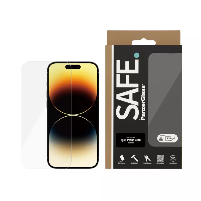 Screen Protector PanzerGlass SAFE. by ® Apple iPhone 14 Pro Ultra-Wide Fit Scratch Shock Resistant