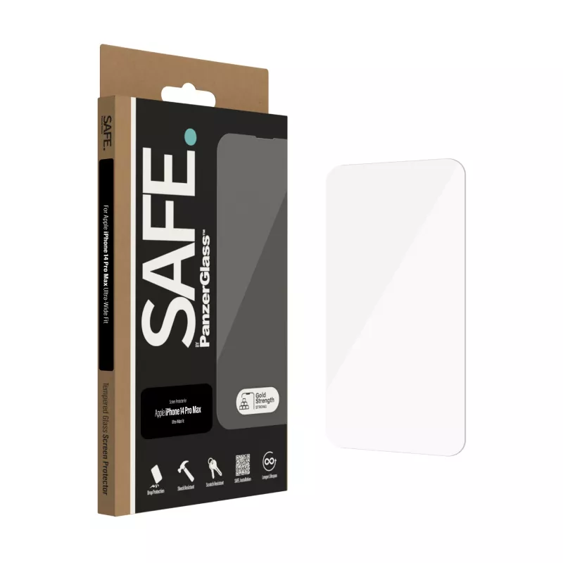 Screen Protector PanzerGlass SAFE. by ® Apple iPhone 14 Pro Max Ultra-Wide Fit Scratch Shock Resistant