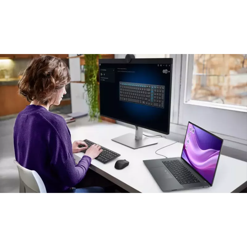 DELL KM555 Silent Keyboard Mouse Included Universal RF Wireless + Bluetooth QWERTY US International Black