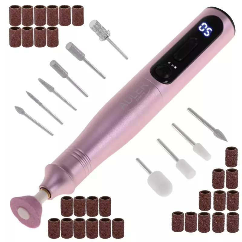 Manicure and pedicure drill set Adler AD 2181 - 5 power levels, pink