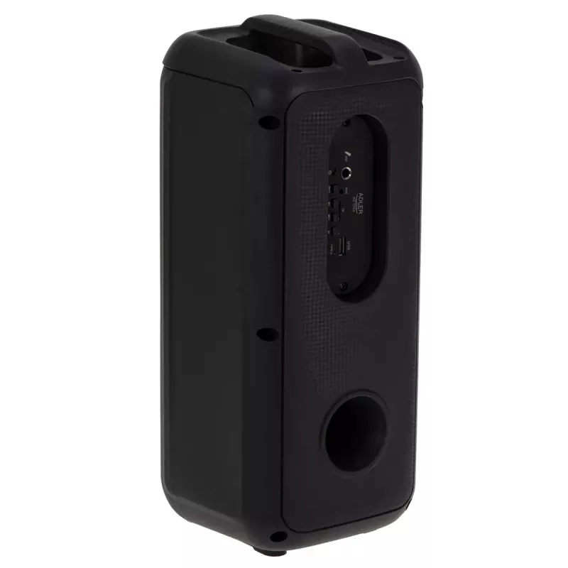 Portable speaker Adler AD 1903, 2×5 W, Bluetooth, FM radio, LED, 1500 mAh battery, AUX, USB, black