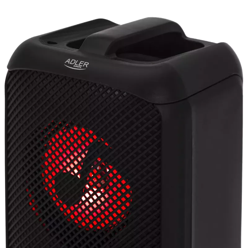 Portable speaker Adler AD 1903, 2×5 W, Bluetooth, FM radio, LED, 1500 mAh battery, AUX, USB, black