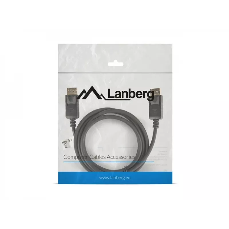 LANBERG DisplayPort M/m Cable 19 Pin V1.2 4k 1.8m Black