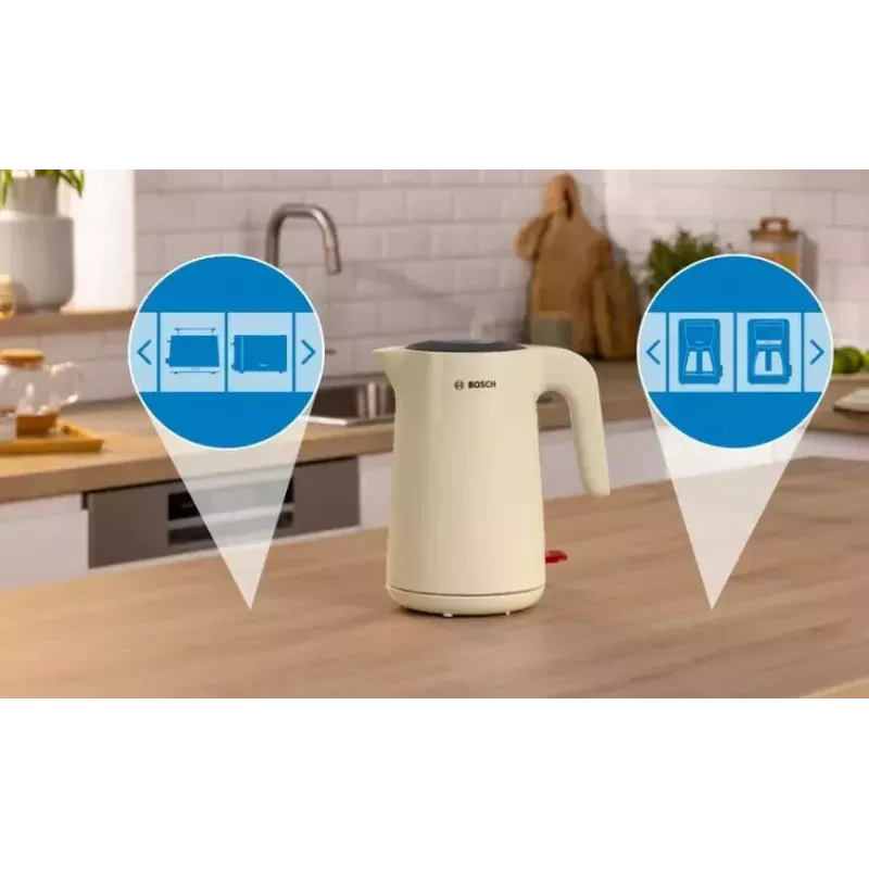 Electric kettle Bosch TWK2M167 1.7 L 2400 W, cordless with 360° base, automatic shut-off, boil-dry protection