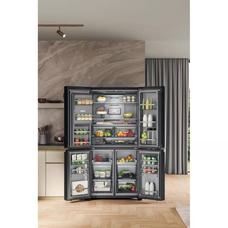 Whirlpool WQ9I FO2BX EF side-by-side refrigerator Freestanding 592 L Black