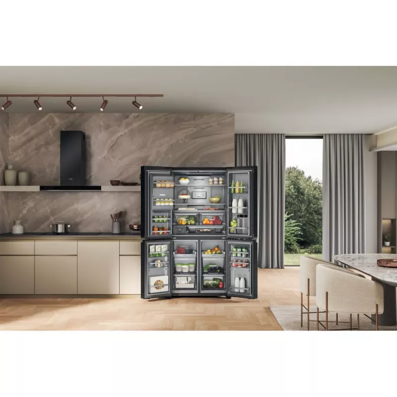 Whirlpool WQ9I FO2BX EF side-by-side refrigerator Freestanding 592 L Black