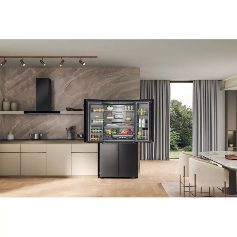 Whirlpool WQ9I FO2BX EF side-by-side refrigerator Freestanding 592 L Black