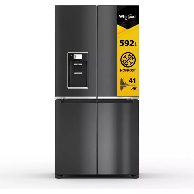 Whirlpool WQ9I FO2BX EF side-by-side refrigerator Freestanding 592 L Black