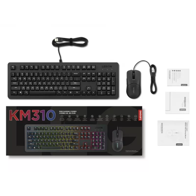 Lenovo GX31N91913 keyboard Mouse included Gaming USB US English Black