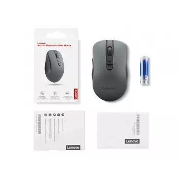 Wireless ambidextrous mouse Lenovo WL310 Office — Bluetooth, Optical 1200 DPI, 6 buttons, wheel, grey, battery-powered