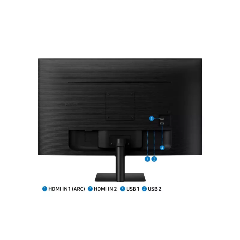 27 inch Samsung M50D monitor — 27 inch Full HD (1920×1080), VA LED, 4 ms, 178° viewing angle, built-in speakers, USB hub, VESA, black