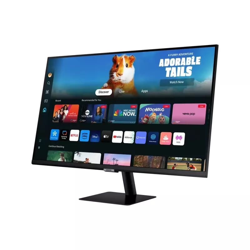 27 inch Samsung M50D monitor — 27 inch Full HD (1920×1080), VA LED, 4 ms, 178° viewing angle, built-in speakers, USB hub, VESA, black