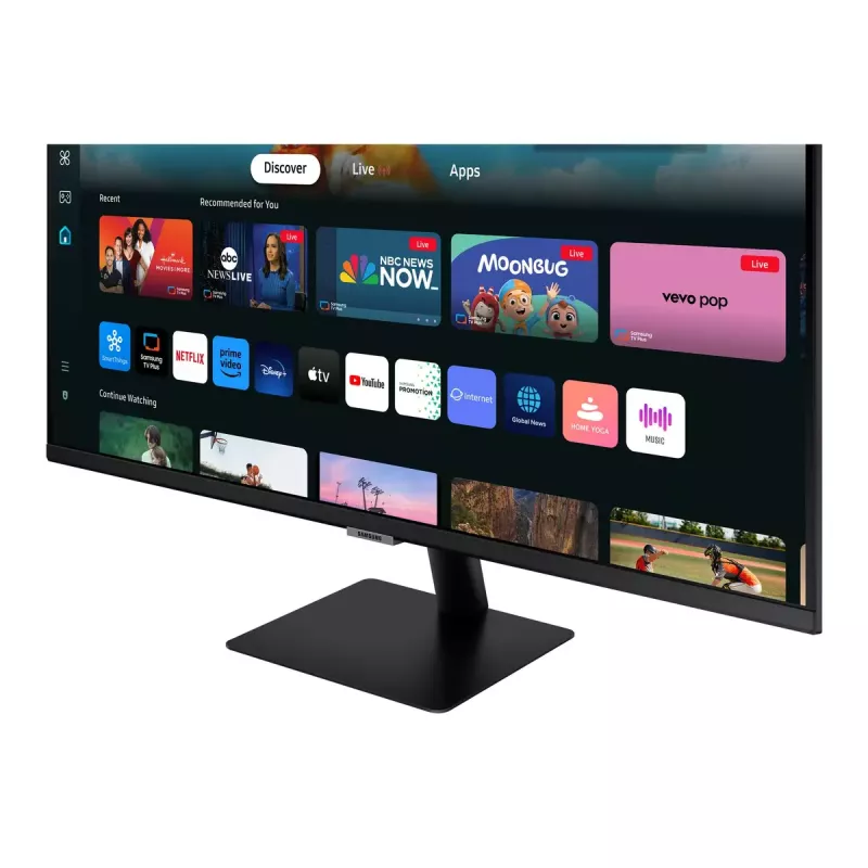 27 inch Samsung M50D monitor — 27 inch Full HD (1920×1080), VA LED, 4 ms, 178° viewing angle, built-in speakers, USB hub, VESA, black