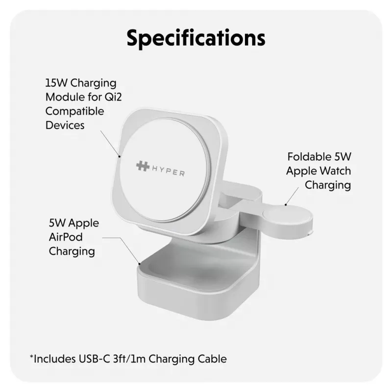 Targus HJ3320WHGL mobile device charger Headphones, Smartphone, Smartwatch White USB Wireless charging Fast charging Indoor