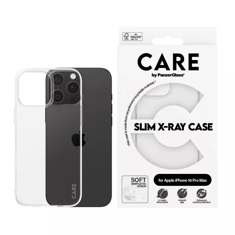PanzerGlass CARE™ by ® X-Ray Case iPhone 16 Pro Max, Cover, Apple, Apple - iPhone 16 Pro Max, Transparent