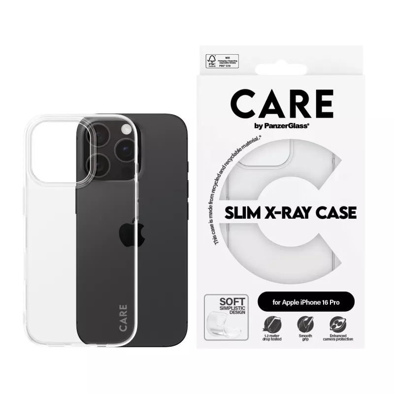 PanzerGlass CARE™ by ® X-Ray Case iPhone 16 Pro, Cover, Apple, Apple - iPhone 16 Pro, Transparent