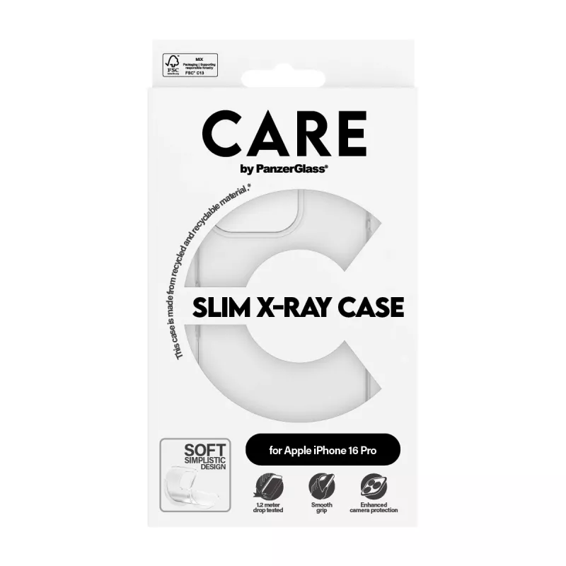 PanzerGlass CARE™ by ® X-Ray Case iPhone 16 Pro, Cover, Apple, Apple - iPhone 16 Pro, Transparent