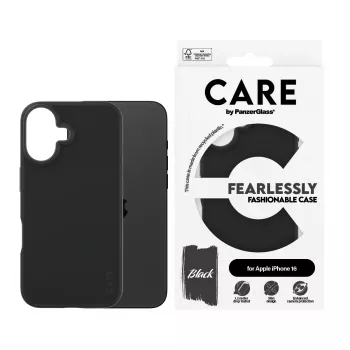 Cover PanzerGlass CARE by Fashionable Case Black iPhone 16 Transparent