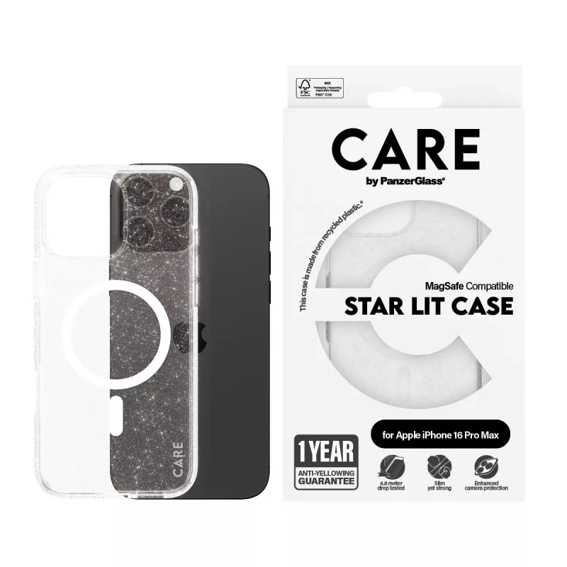 PanzerGlass CARE™ by ® Urban Combat Case Star Lit w. White MagSafe iPhone 16 Pro Max