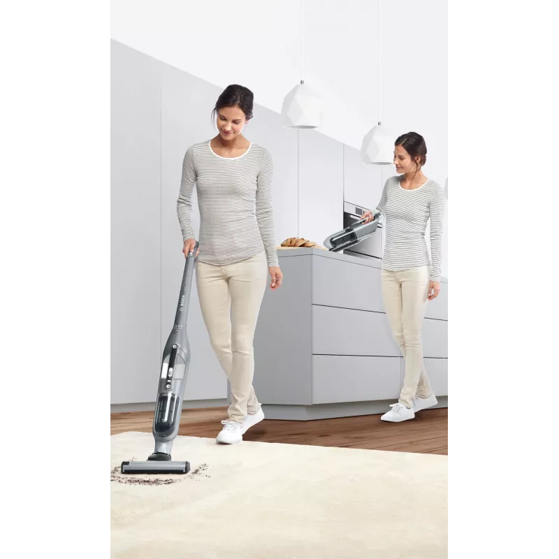 Stick vacuum Bosch BCH3P210 2‑in‑1, dry cleaning, 0.4 L dust container, cordless + mains, grey/black, 3 kg