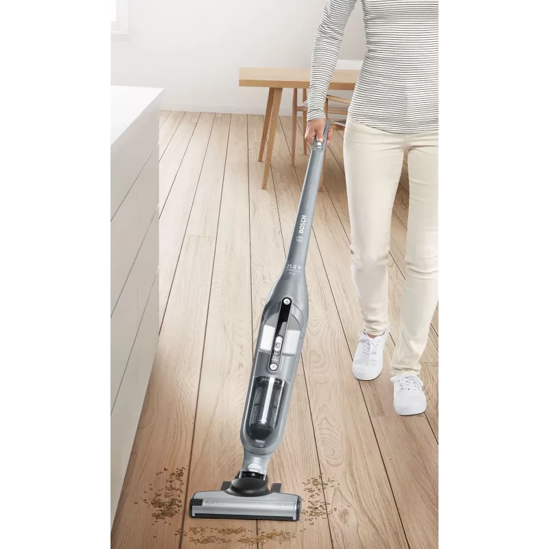 Stick vacuum Bosch BCH3P210 2‑in‑1, dry cleaning, 0.4 L dust container, cordless + mains, grey/black, 3 kg