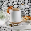 Electric kettle Adler AD 1304 — 1 L, 1200 W, ceramic housing, hinged lid, 360° rotational base, white