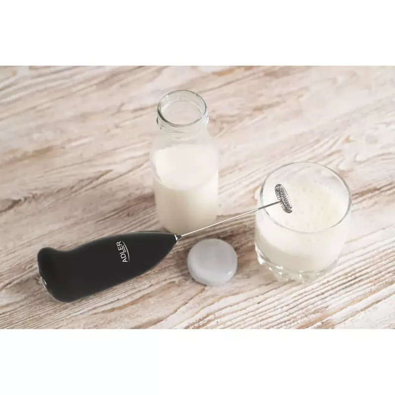 Handheld electric milk frother Adler AD 4491 Black stainless steel whisk
