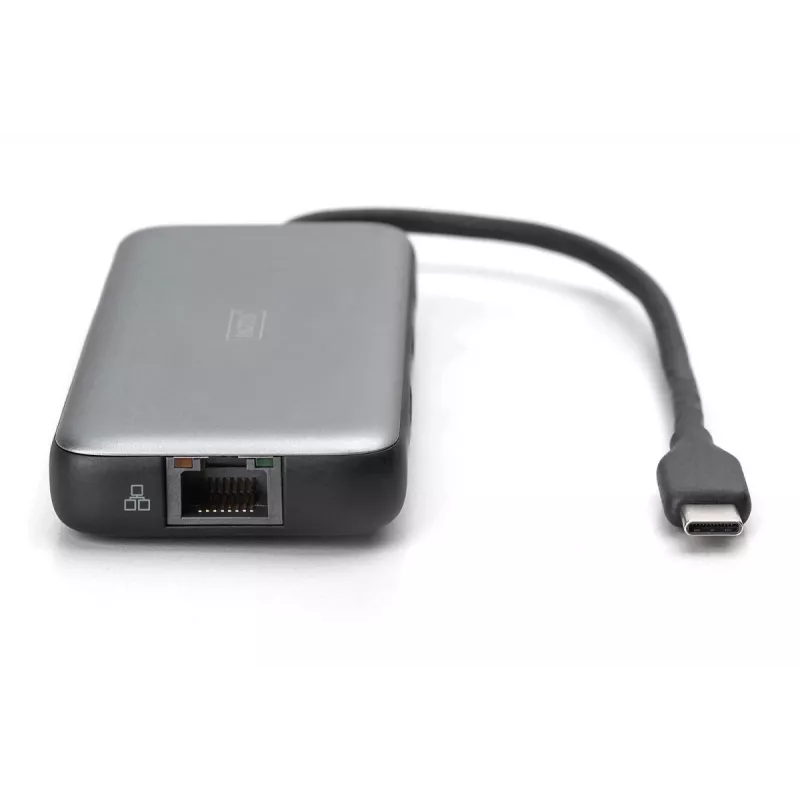 DIGITUS USB-C docking station, 7-port - HDMI / 2x USB-A 3.2 Gen 2 / GbE / SD / MicroSD - 100W USB Power Delivery