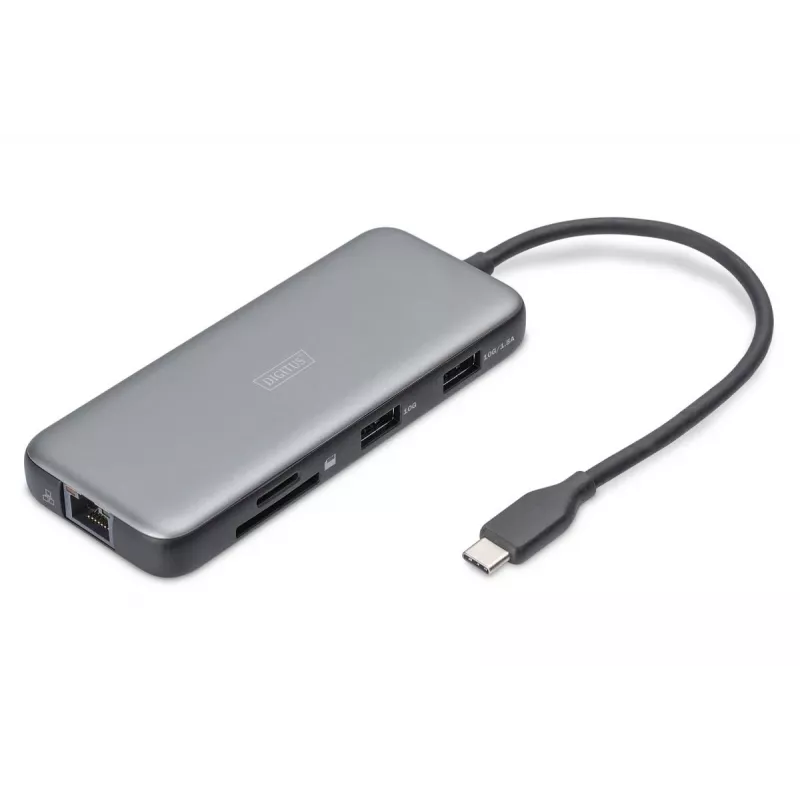 DIGITUS USB-C docking station, 7-port - HDMI / 2x USB-A 3.2 Gen 2 / GbE / SD / MicroSD - 100W USB Power Delivery