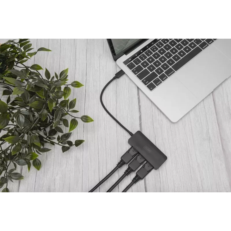 DIGITUS USB-C - 3x DP MST Video Hub DP 1.4. 4K/60Hz