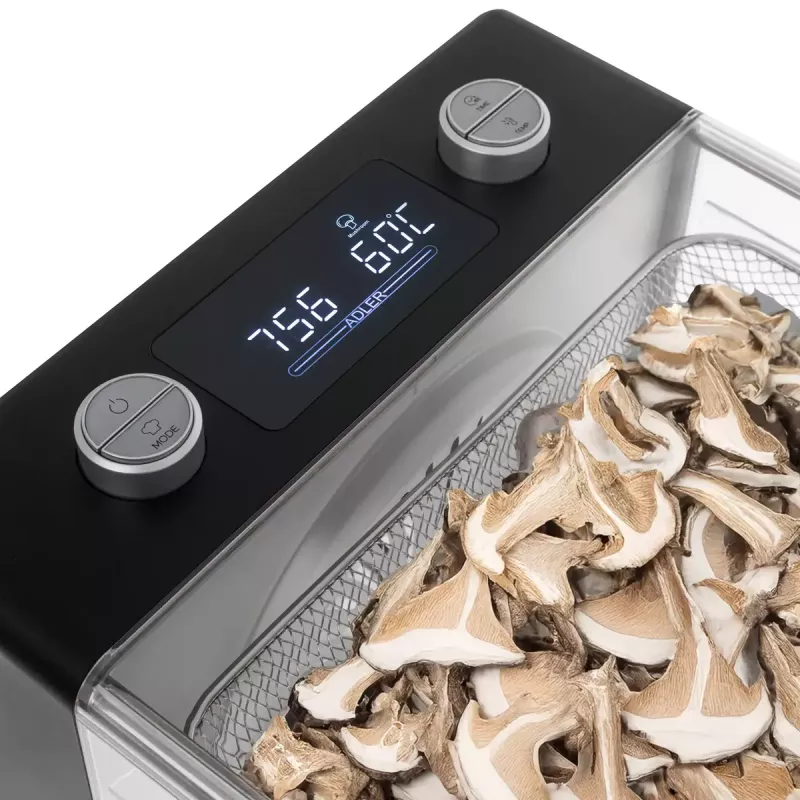 Food dehydrator Adler AD 6660, 600 W, 6 trays, adjustable thermostat, steel, folding design